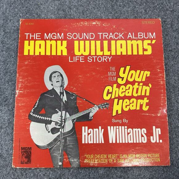 Vintage "Your Cheatin' Heart" LP OST Hank Williams Jr. 1964 MGM Mono Vinyl Clean - Picture 1 of 9